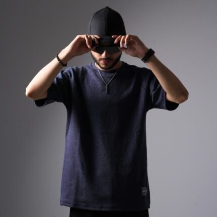 DEEP BLUE RIB FABRIC BASIC DROP