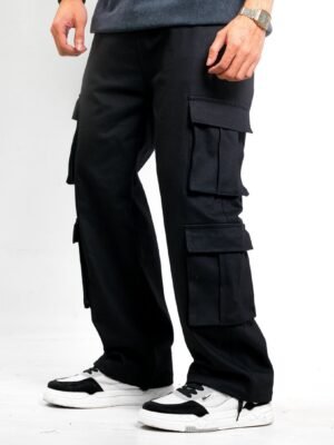 SOLID BLACK BAGGY CARGO