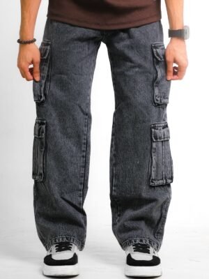 BLACK DENIM ACID WASH